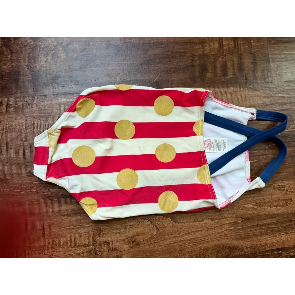 Mini Boden metallic polka dot swimsuit 3-4y
